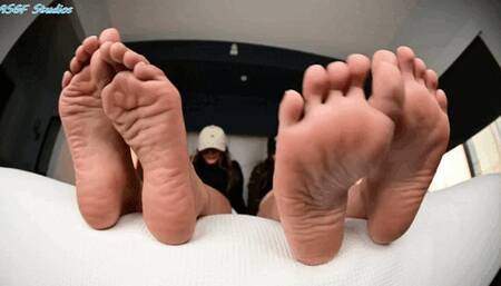 Two new Latina Mamis, foot virgins, soft soles - MOV