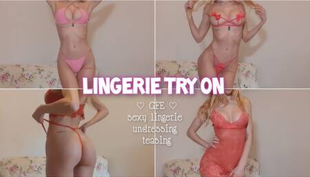 Girlfriend sexy lingerie try-on