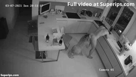 German man fucks his girlfriend in the kitchen