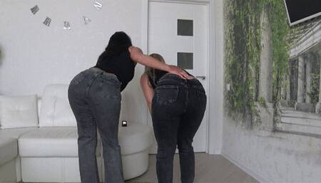 Gorgeous Asses in dark jeans b