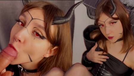 sexy succubus seduced me and get cum on face after good fuck POV 4K