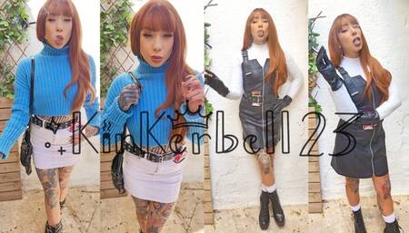 Chainsmoking crush compilation wearing Leather boots - Kinkerbell23