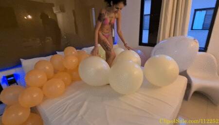 Safira Bounces and Sit to Pop 9 Balloons