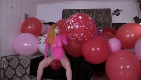 Galas Looner Valentine's Day Latex Balloons B2p & Mass Popping - mp4