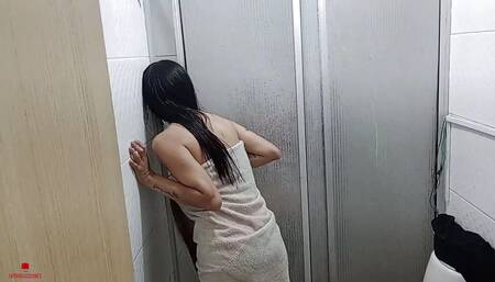 Pair of Very Horny Stepsisters Take a Shower Together and End up Fucking in the Shower Alone