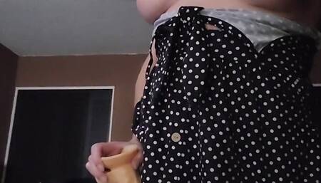 Naughty American Roommate Masturbation with Nipple Play, Pussy Pump & Dildo Ride