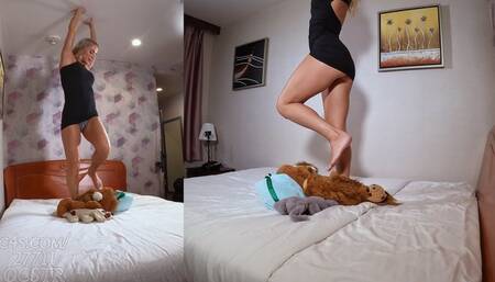 Buff Blondi Trample and Squish the Plushies - Side Views 4K