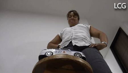 Silent Guest Destroys White Police Car