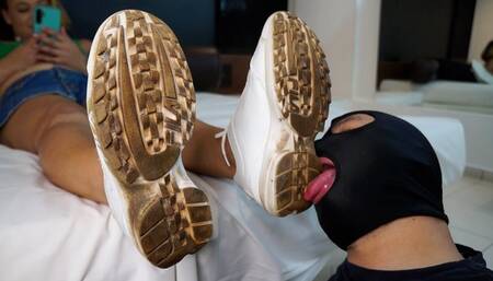 Cleaning Ashley's Shoes