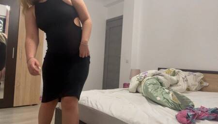 Stepmother uses stepson to smell her stinky farts POV