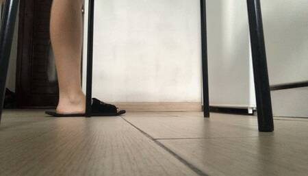 Feet, slippers tease!