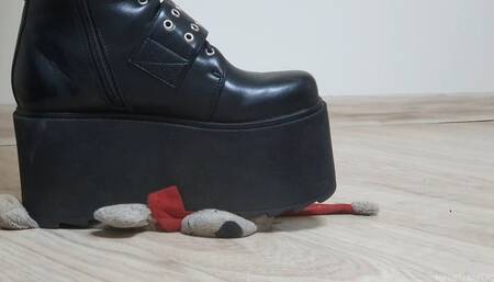 Plushie Stomped Flat with Platform Boots
