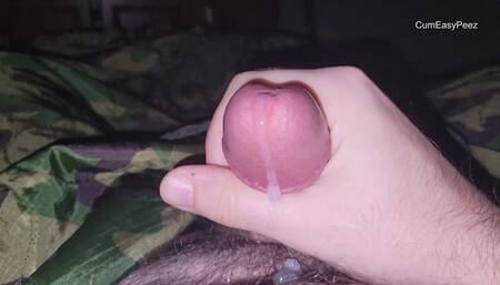 Dry Jerkoff Session with Massive Cumshot and Slow Motion Replay
