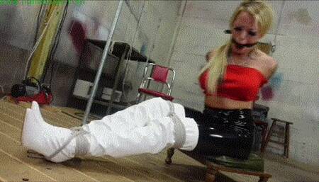 Busty blonde balltied in her sexy white boots for relentless bound orgasms (MP4 HD 6000kbps)