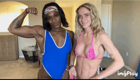 Part 1 FIRST TIME EVER Sugar Diamond vs Buff Blondie in an Competitive Arm Wrestling Match