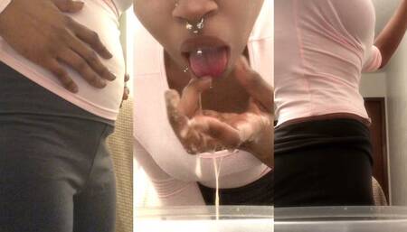 MUKBANG EMETOPHILIA PORN (emptying my belly & eating my vomit)