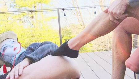 Foot fisting sideline and doggy style