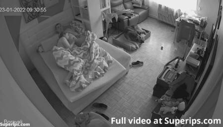 IPCAM – Slavic girl fucks her sleeping husband