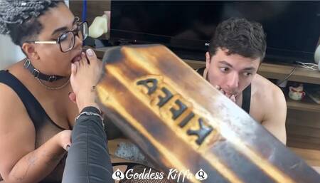 MOBILE - Goddess Kiffa Vic - Full Video Slave Foot Worship and Foot Gagging competition - FOOT WORSHIP - SLAP - FOOT SLAPPING - FEMDOM - CUM LICKING - CUCKOLD - FOOT DOMINATION - FOOT HUMILIATION - SPANKING -