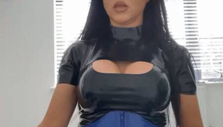 All in Latex Strap On JOI