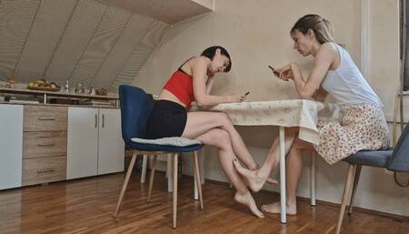 Barefoot Footsie Under the Table