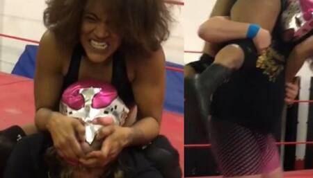 Competitive mixed wrestling match