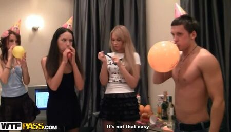 Sexy college fuck at B-day party