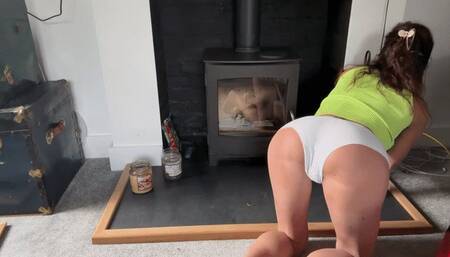 Henry Hoover and I tackle the fireplace