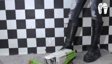 Working Harvester under cruel Boots