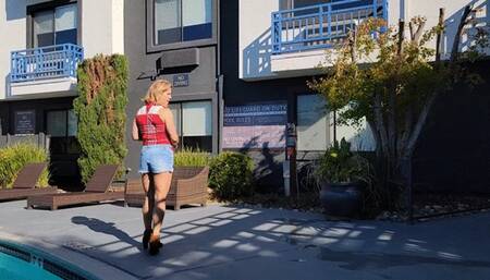 Daisy Dukes and Boots Poolside
