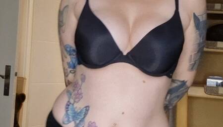 Smoking housewife shows you her order