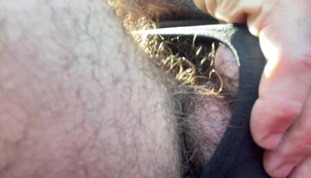 Beach Boy Plays with Bushy Cock