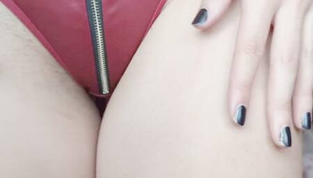 Hairy girl licks and caresses her hairy arms while sweetly talking to you