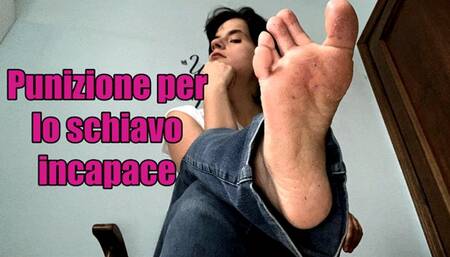 Punizione per schiavo incapace - tanti calci nelle palle e umiliazioni verbali