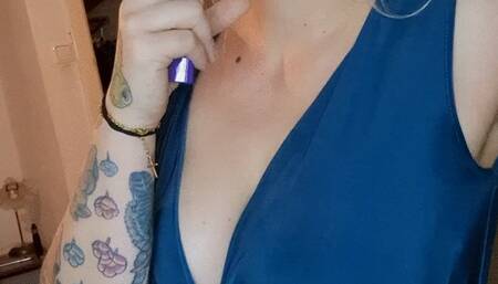 Smoking Break with dark Lipstick