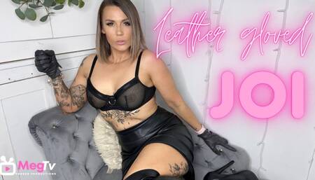 Leather gloved JOI