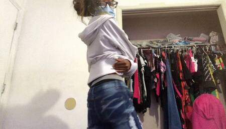 Your Babygirl tries on lingerie for you