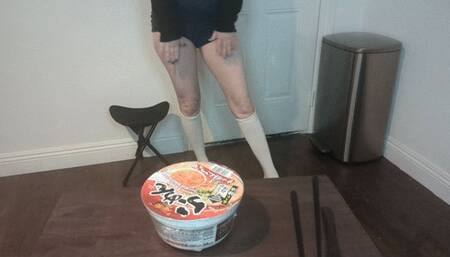 Pee Ramen Making Fresh loser Meal POV