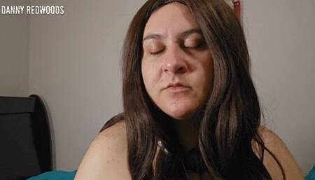 Sensual Ballgagged Drooling with Lip Gloss