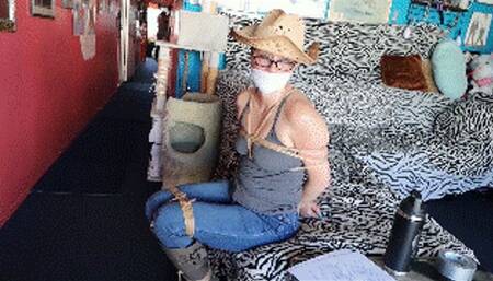 Summer the cowgirl moves to the city only to be tightly tied up and OTM gagged during a robbery