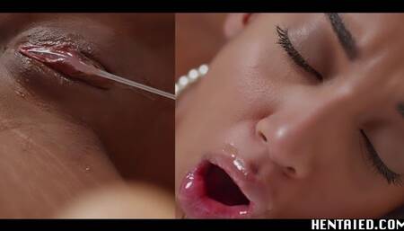 Real Life Hentai - Capri Lmonde loses milk around and squirt in her own mouth - Squirts cum!