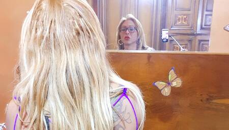Trans Jade in desire shoots a handjob