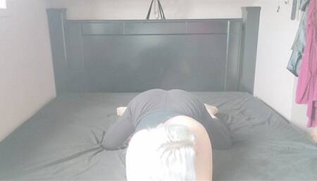 Bull walks in on me stretching