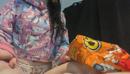 Verbal Humiliation Pee on loser piggy Cheetos in Toilet