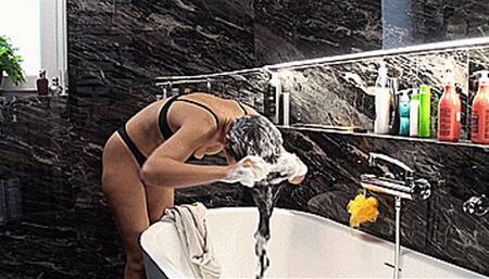 Soapy hair, playful Lucy (1920x1080 HD) MOV