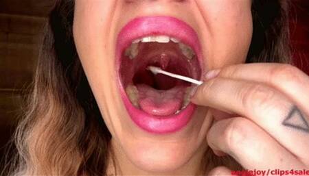 Cleaner of her tonsils and uvula