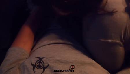 Sucking His Cock in the Car and Swallowing His Cum!!