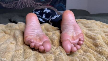 Imagine you walk in and see me laying there with my soles out