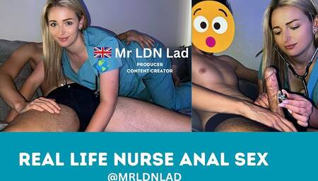 Anal Addicted Real Nurse Fucked in Ass in Uniform