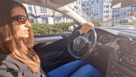 Annoyed drive through the busy city traffic (small version)